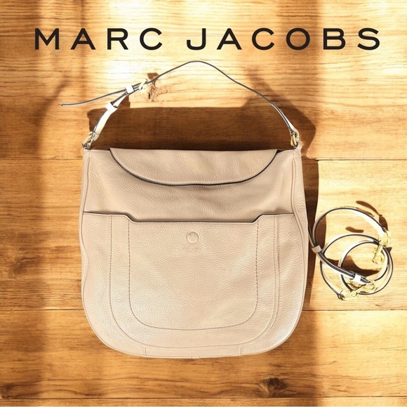 Marc Jacobs Handbags - Marc Jacobs Hobo Empire City Buff Pebbled Leather Shoulder Bag, Large, Beige